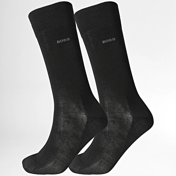 BOSS Logo-Embroidered Cotton Socks-Black 50469857-001
