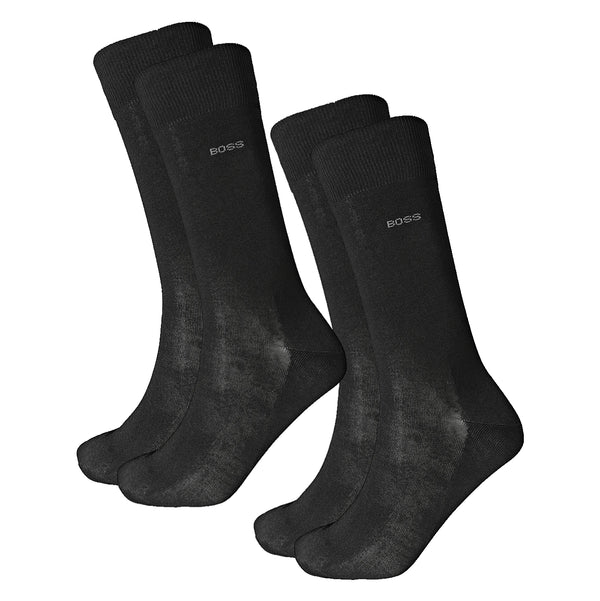 BOSS Logo-Embroidered Cotton Socks-Black 50469857-001