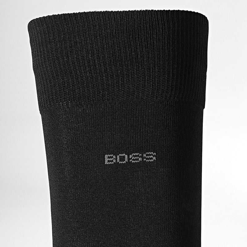 BOSS Logo-Embroidered Cotton Socks-Black 50469857-001