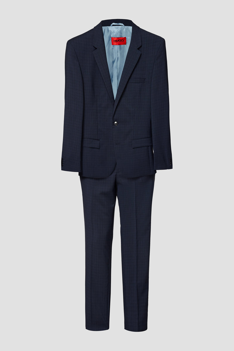 BOSS Men's Dark Blue Wool Suit 50454308-405