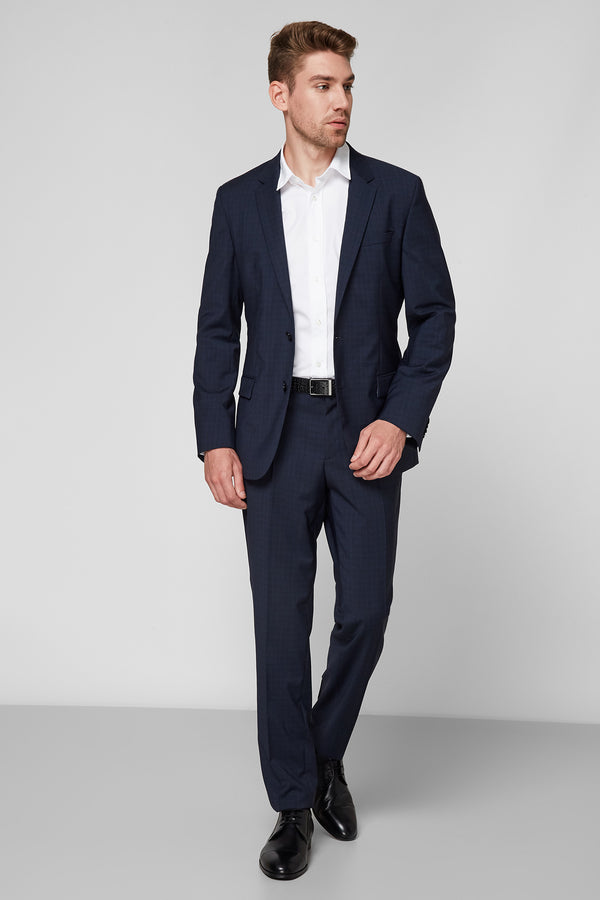 BOSS Men's Dark Blue Wool Suit 50454308-405