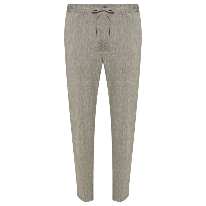 BOSS Casual Trousers In Linen In Dark Olive  50540480 302