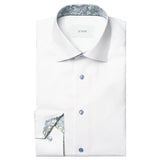 Eton White Floral Effect Signature Twill Shirt