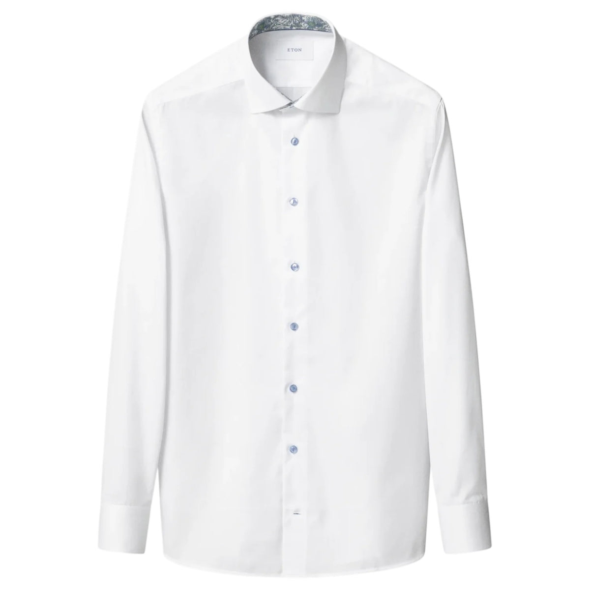Eton White Floral Effect Signature Twill Shirt