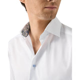 Eton White Floral Effect Signature Twill Shirt