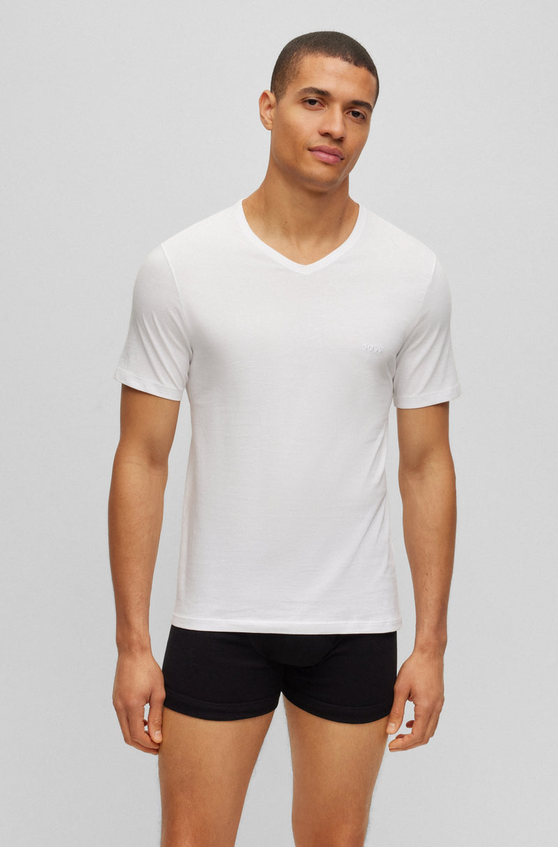BOSS Three-Pack of V-Neck T-Shirts in Cotton Jersey  50475285-100