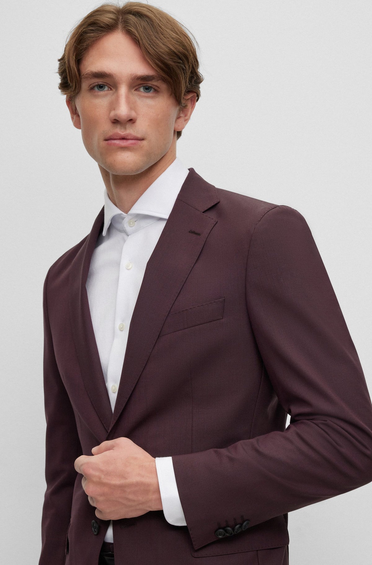 BOSS Slim-Fit Suit In Melange Stretch Wool 50502500-602