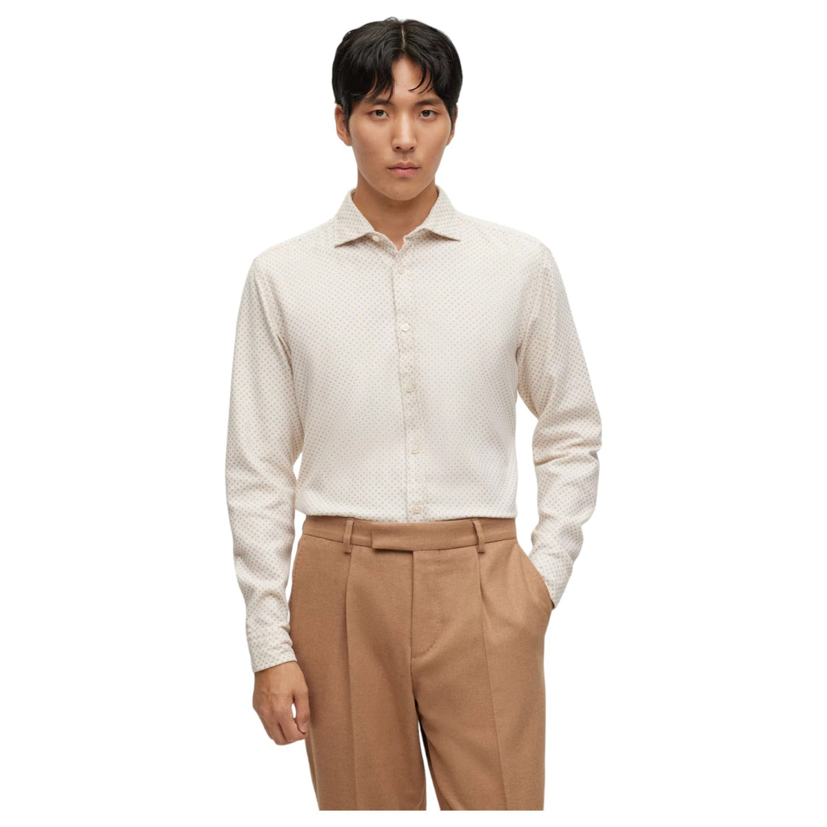 REGULAR-FIT SHIRT IN PRINTED COTTON WITH SPREAD COLLAR  50503033-260