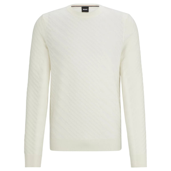 Graphic-Jacquard Sweater In A Virgin-Wool Blend - White  50506035 100