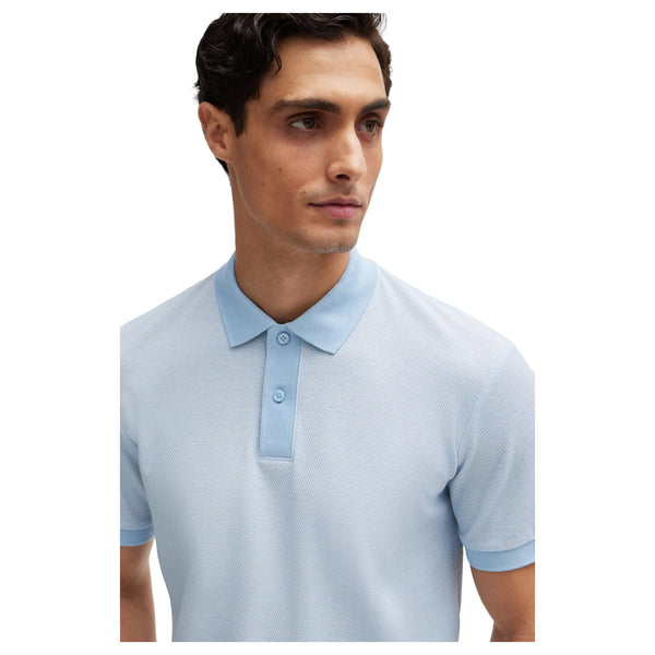 Boss Slim-Fit Polo Shirt In Two-Tone Mercerised Cotton  50513580 450