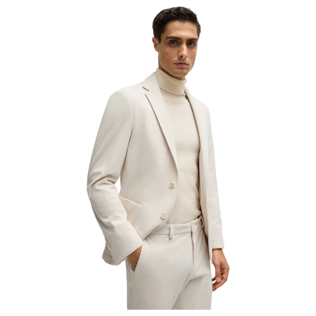 Boss Slim-fit jacket in performance corduroy  50527909 131 Beige