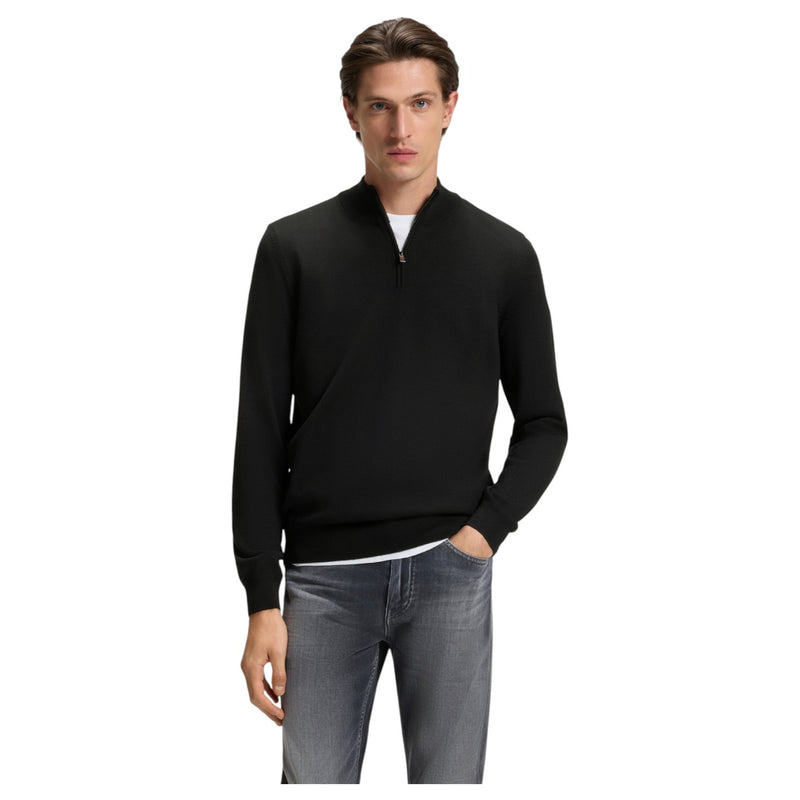 Hugo Boss Zip-neck sweater in virgin wool 50528300