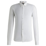 BOSS Men's White Linen Shirt Hugo Boss  50529137 100