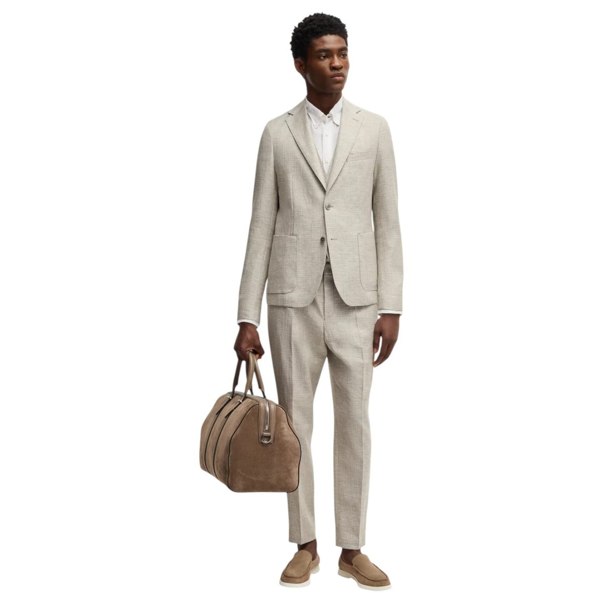 BOSS Men's White Linen Shirt Hugo Boss  50529137 100