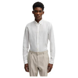 BOSS Men's White Linen Shirt Hugo Boss  50529137 100