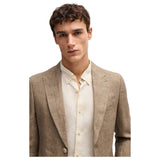 BOSS Men's Light Beige Linen Shirt Hugo Boss  50529137 131