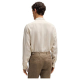 BOSS Men's Light Beige Linen Shirt Hugo Boss  50529137 131
