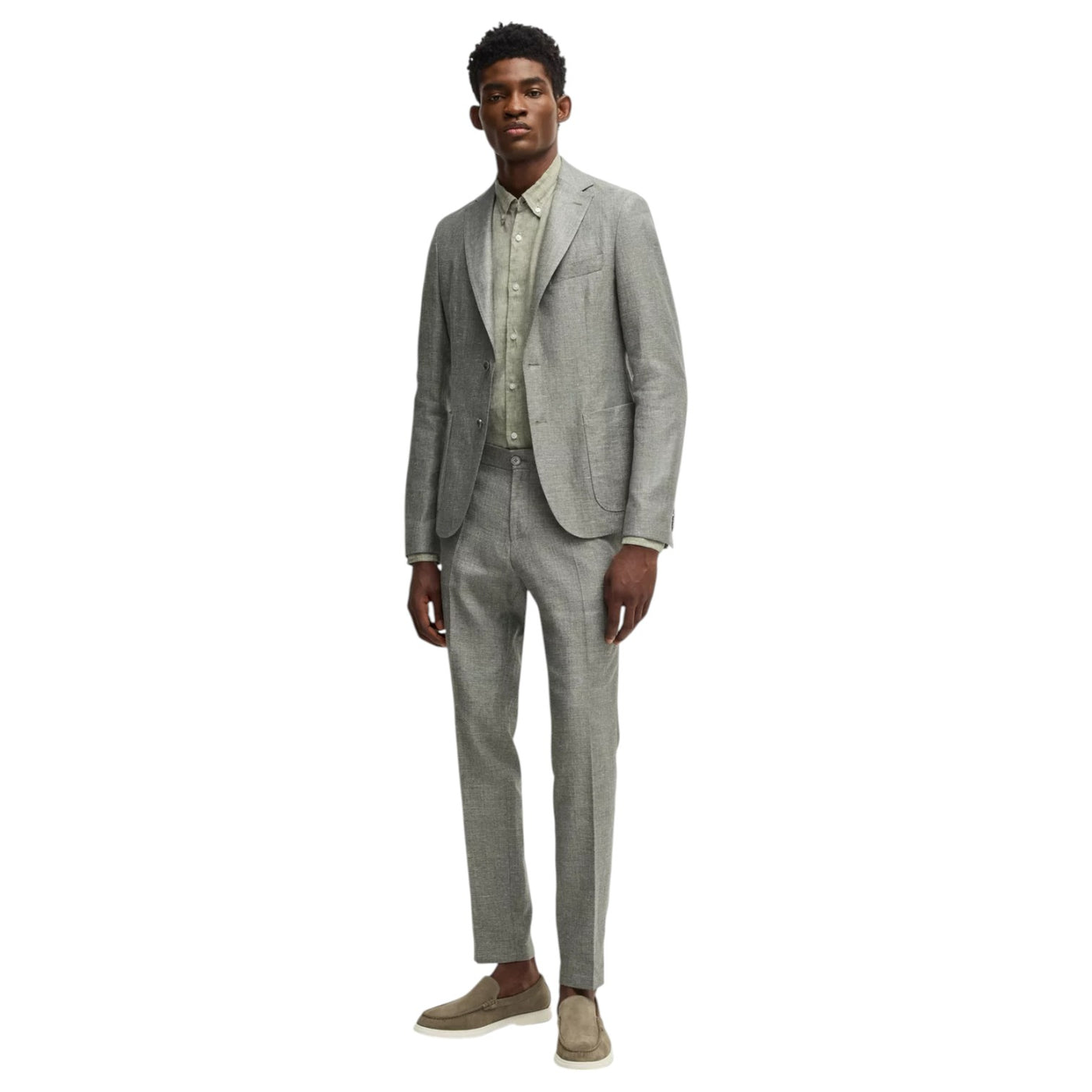 BOSS Men's Light Green Linen Shirt Hugo Boss 50529137 311 J&Z Couture BOSS Men's Light Green Linen Shirt Hugo Boss 50529137 311 J&Z Couture