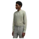 BOSS Men's Light Green Linen Shirt Hugo Boss  50529137 311