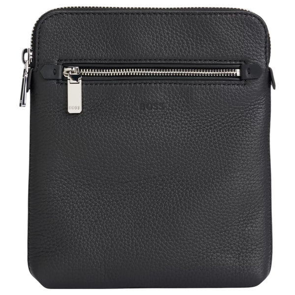 Hugo Boss Envelope Bag In Grained Italian Leather With Embossed Logo  50529289 001