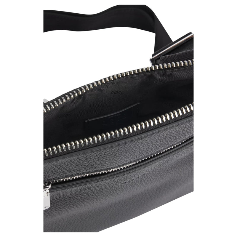 Hugo Boss Envelope Bag In Grained Italian Leather With Embossed Logo  50529289 001