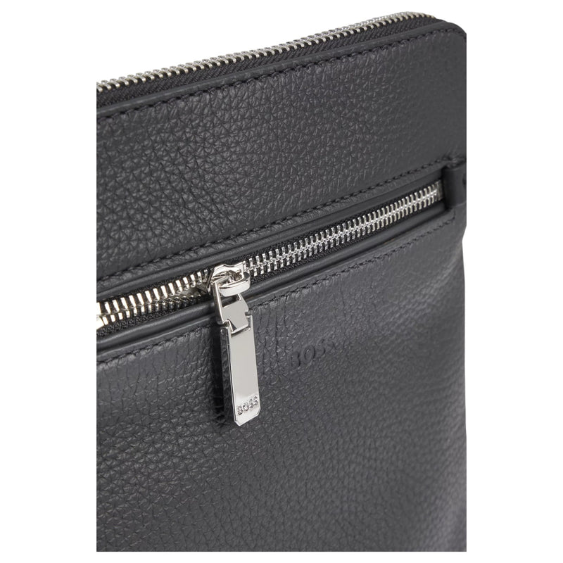 Hugo Boss Envelope Bag In Grained Italian Leather With Embossed Logo  50529289 001