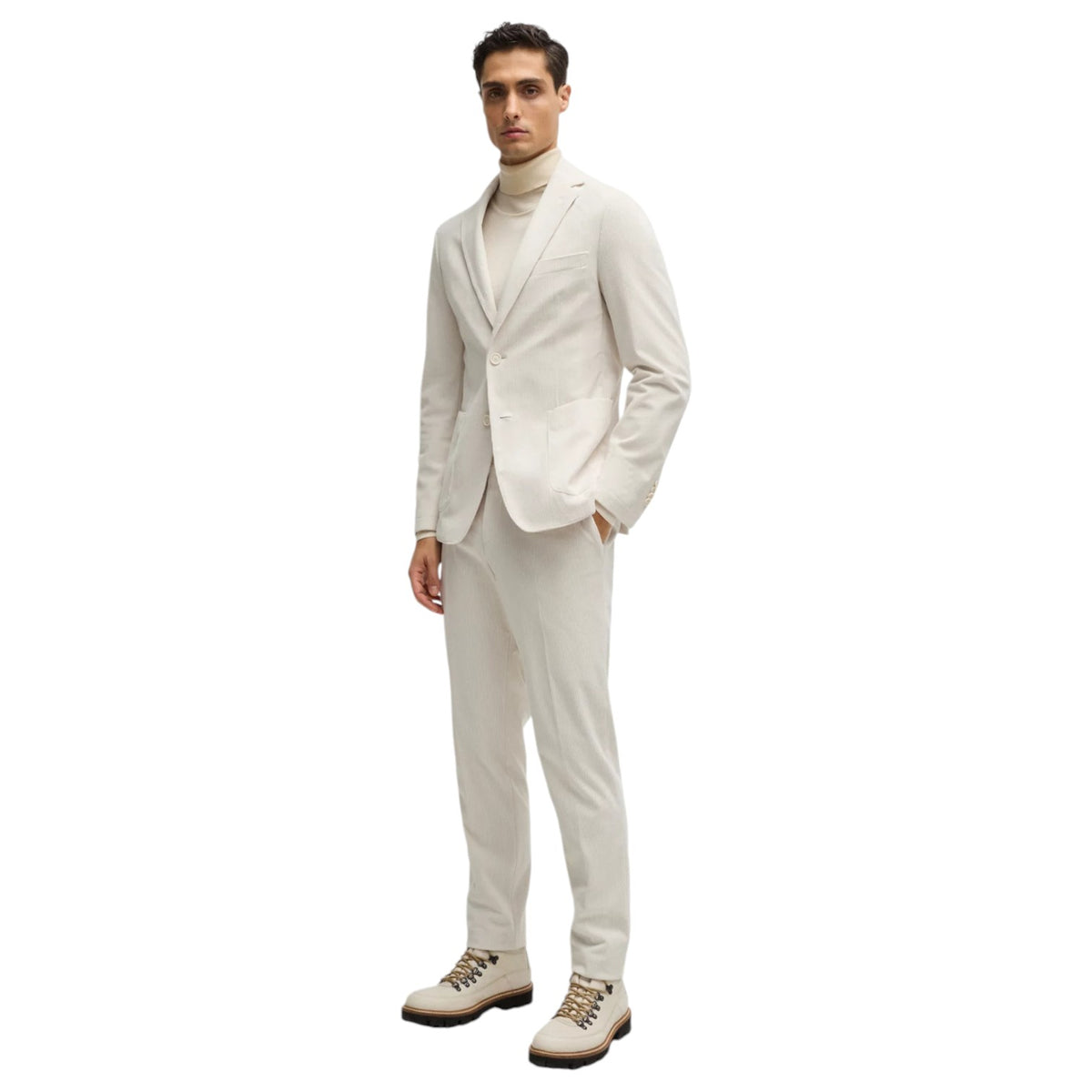 Boss Slim-fit trousers in performance-stretch corduroy  50530665 131 Beige