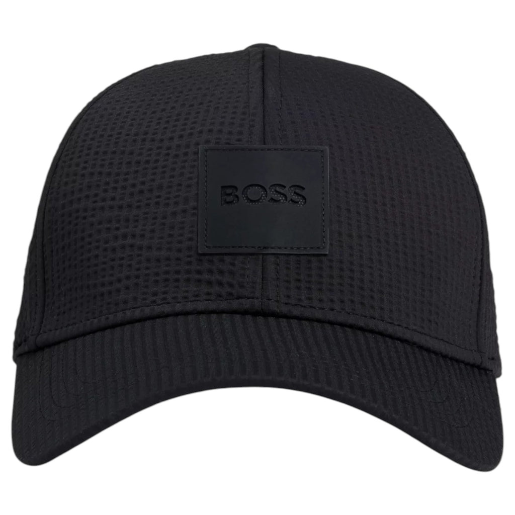 小物 BOSS BOSS - Seersucker cap with logo patch - Black