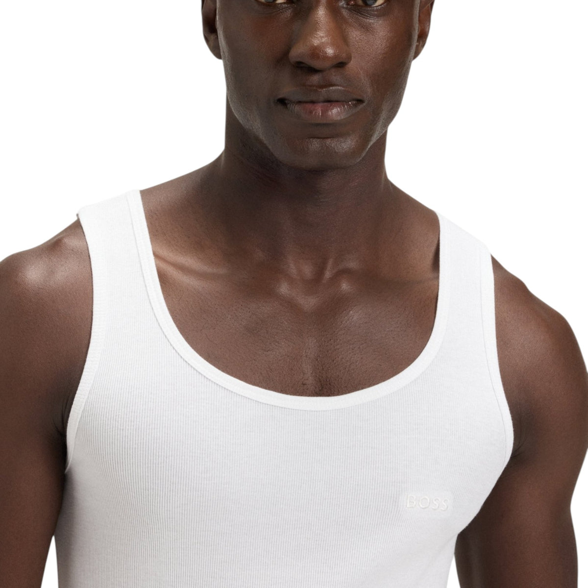 Boss Three-Pack Of Embroidered-Logo Tank Tops In Cotton