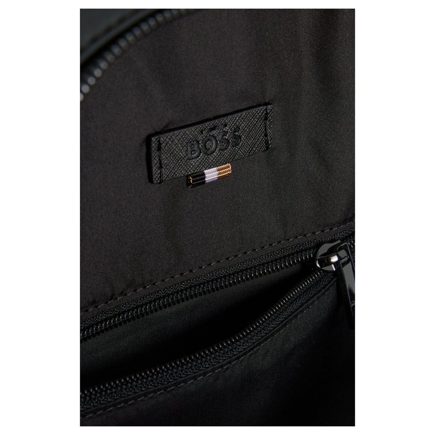 BOSS ブラックバックパック BOSS - Faux-leather backpack with signature details - Black