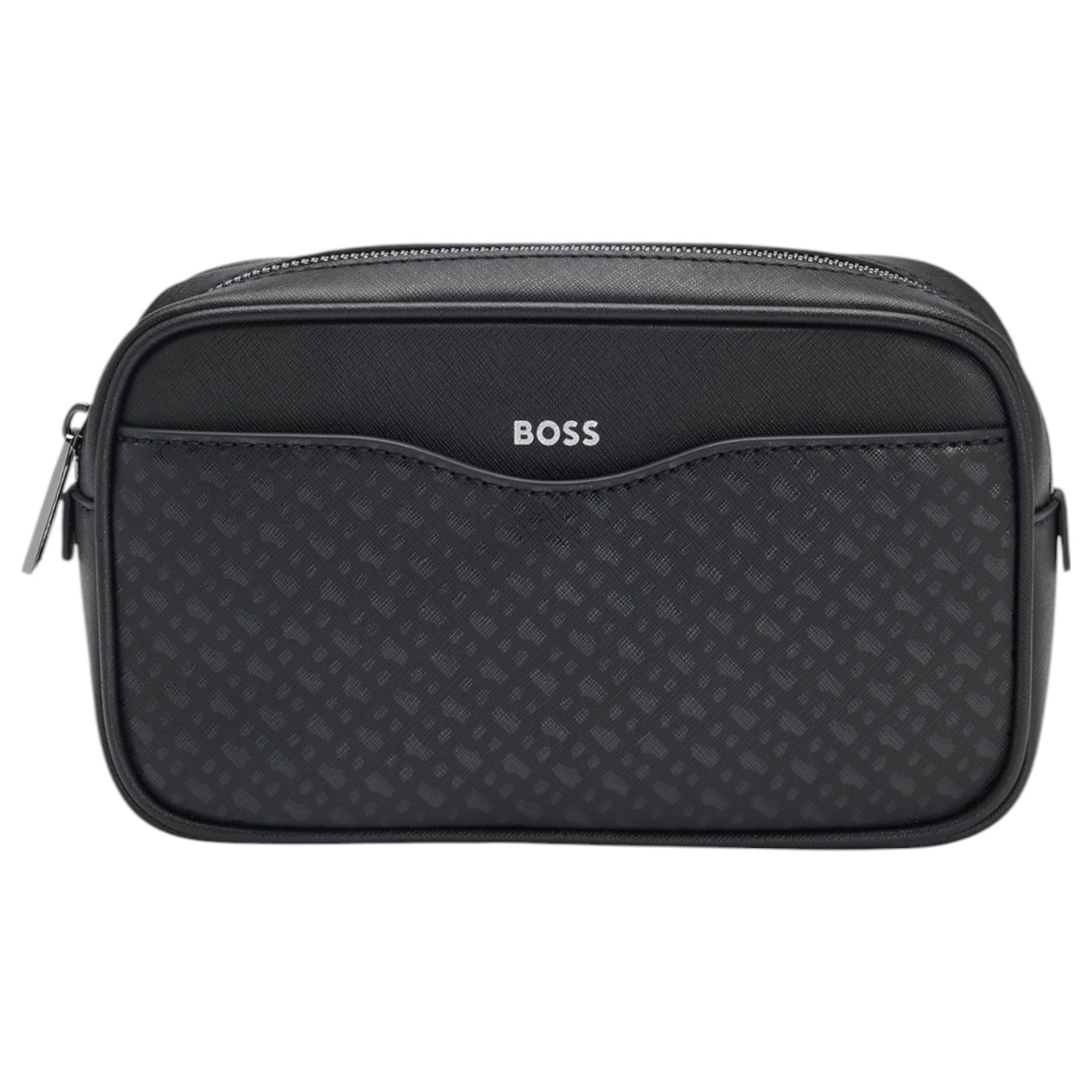 最終値下げ■5月閉店【新品】HUGO BOSS モノグラム ツイル ベルトバッグ BOSS - ツイル レポーターバッグ Double Bモノグラム - ブラック