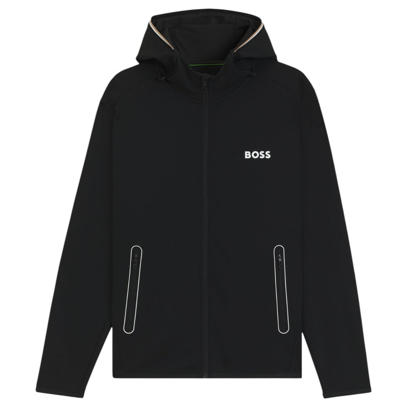Boss Active Stretch-Gabardine Zip-Up Hoodie With Pants Thermoregulating Technology