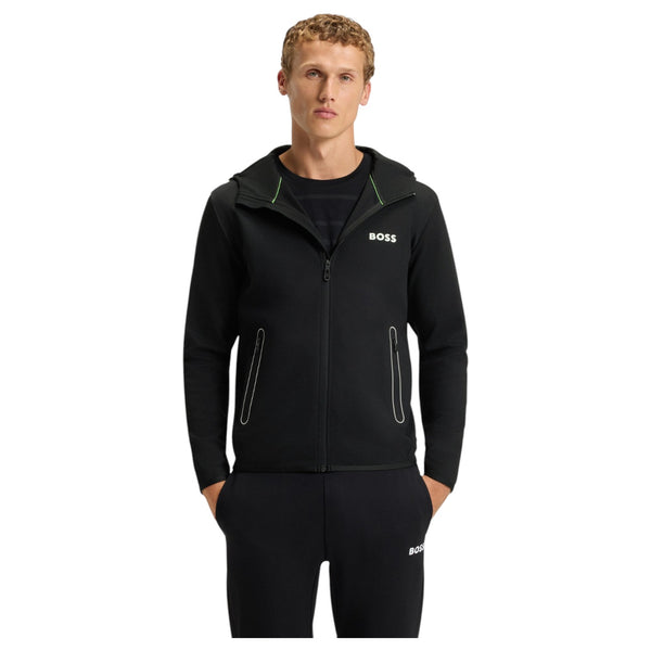 Boss Active Stretch-Gabardine Zip-Up Hoodie With Pants Thermoregulating Technology