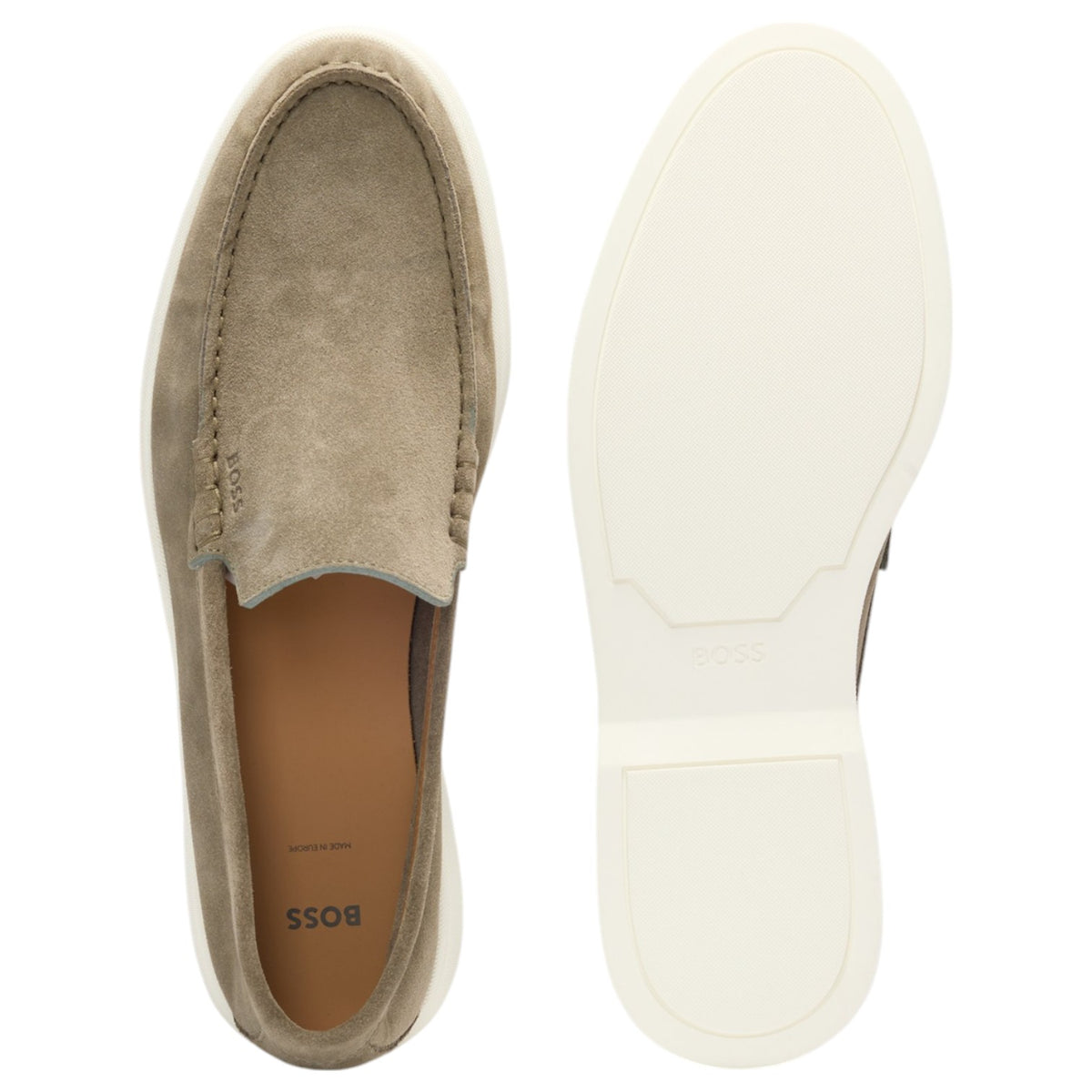 Hugo Boss Suede Loafers With Contrast Outsole 50543083-342 Open Green