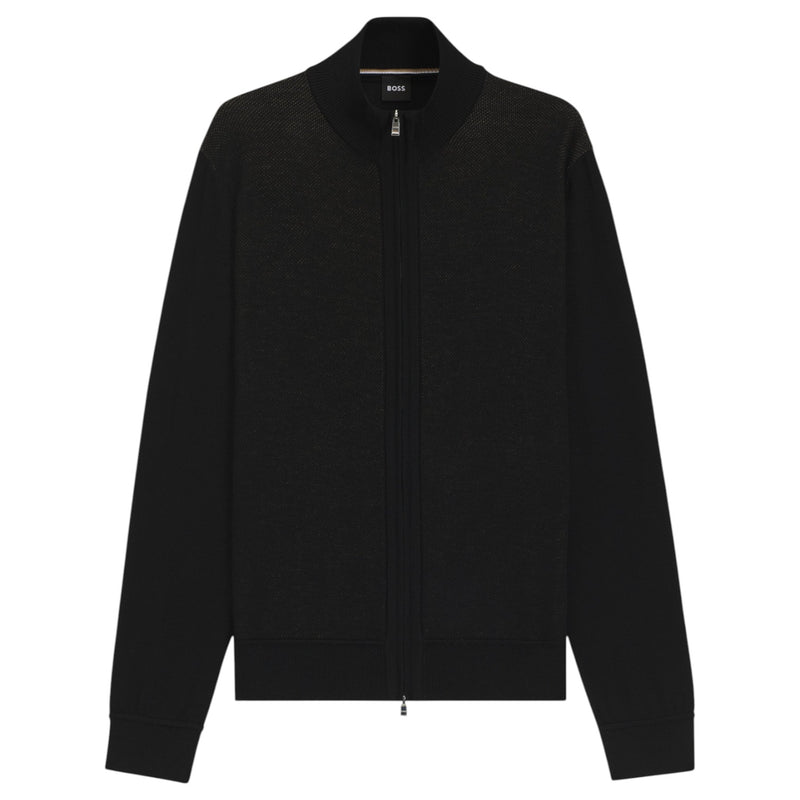 Boss Zip-Up Cardigan In Virgin Wool  50543153