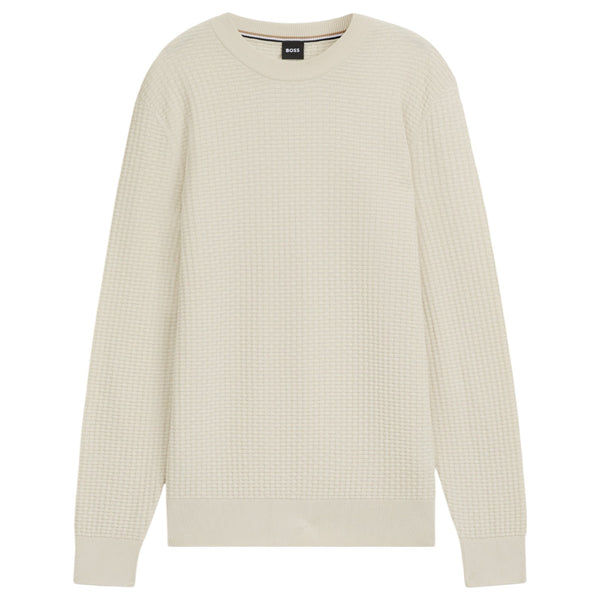 Boss Cotton Sweater With Knitted Structure