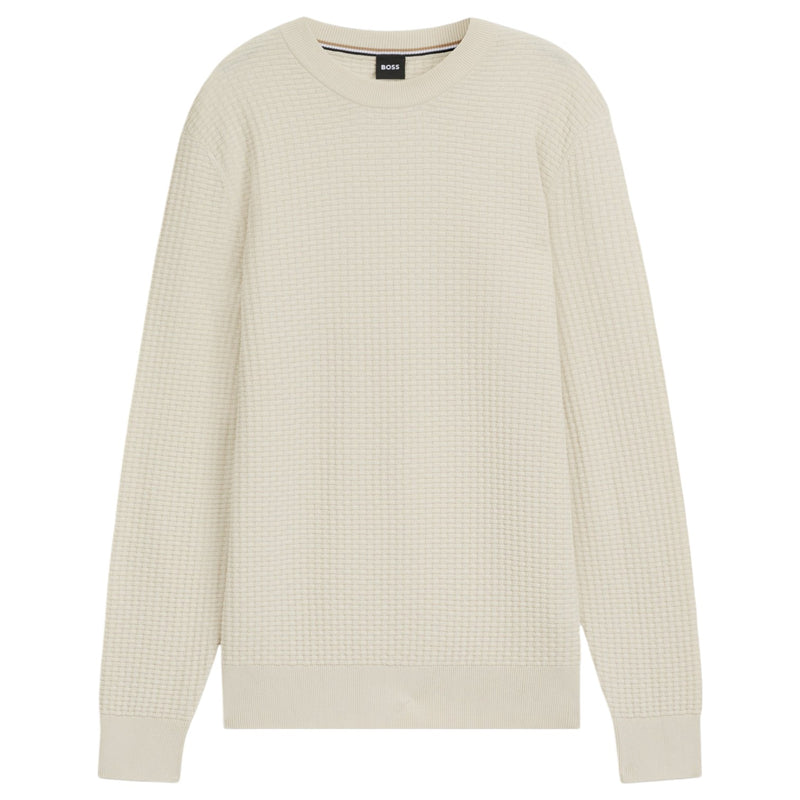 Boss Cotton Sweater With Knitted Structure