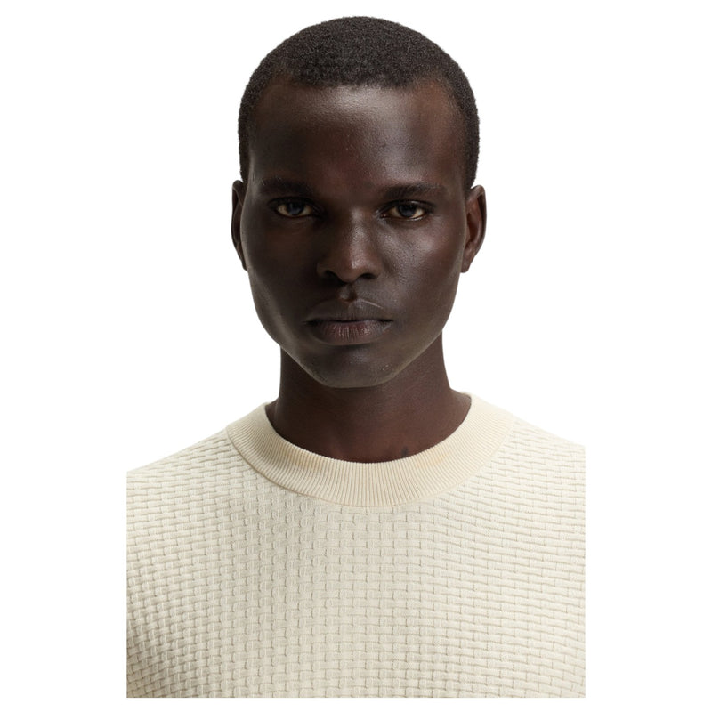 Boss Cotton Sweater With Knitted Structure