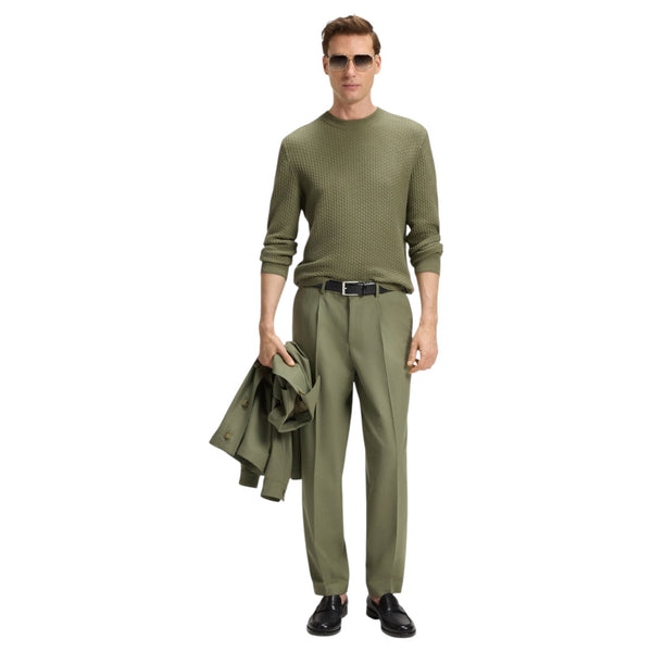 Boss Cotton Sweater With Knitted Structure