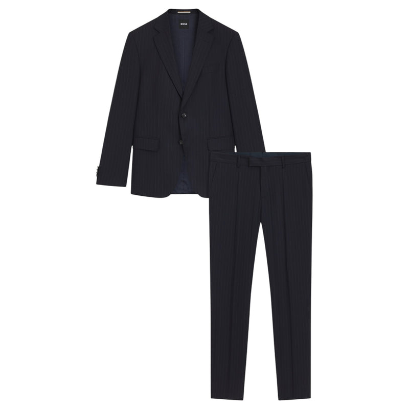 Boss Slim-Fit Suit In Striped Virgin Wool 50546121