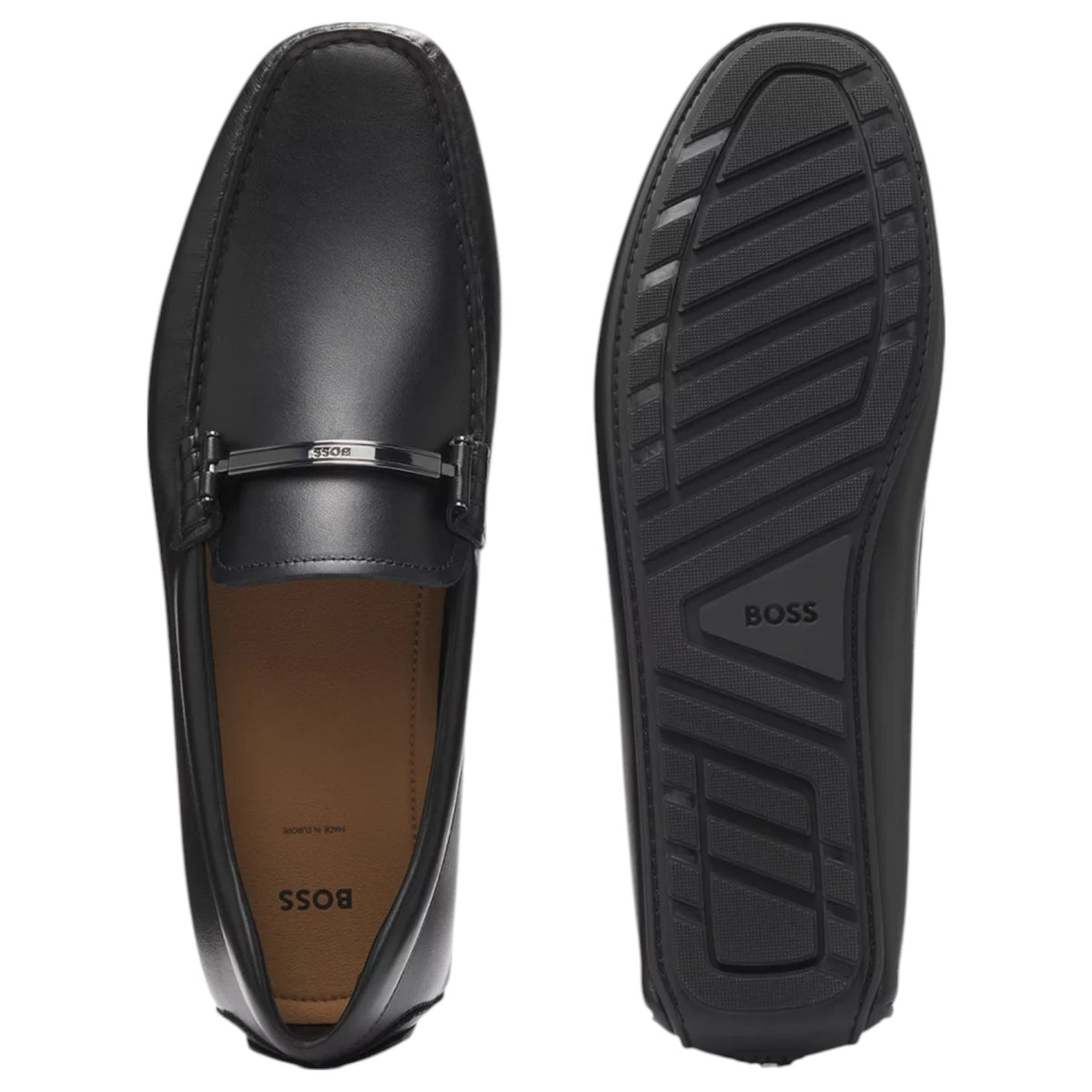 Hugo Boss Leather Loafers With Branded Hardware  50548100 001