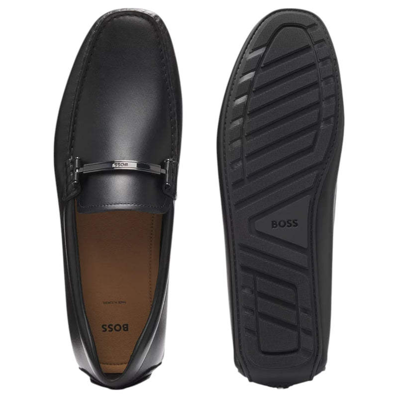 Hugo Boss Leather Loafers With Branded Hardware 50548100 001 J&Z Couture Hugo Boss Leather Loafers With Branded Hardware 50548100 001 J&Z Couture