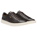 BOSS Men's Kieran Grained-Leather Sneakers with Gold Logo