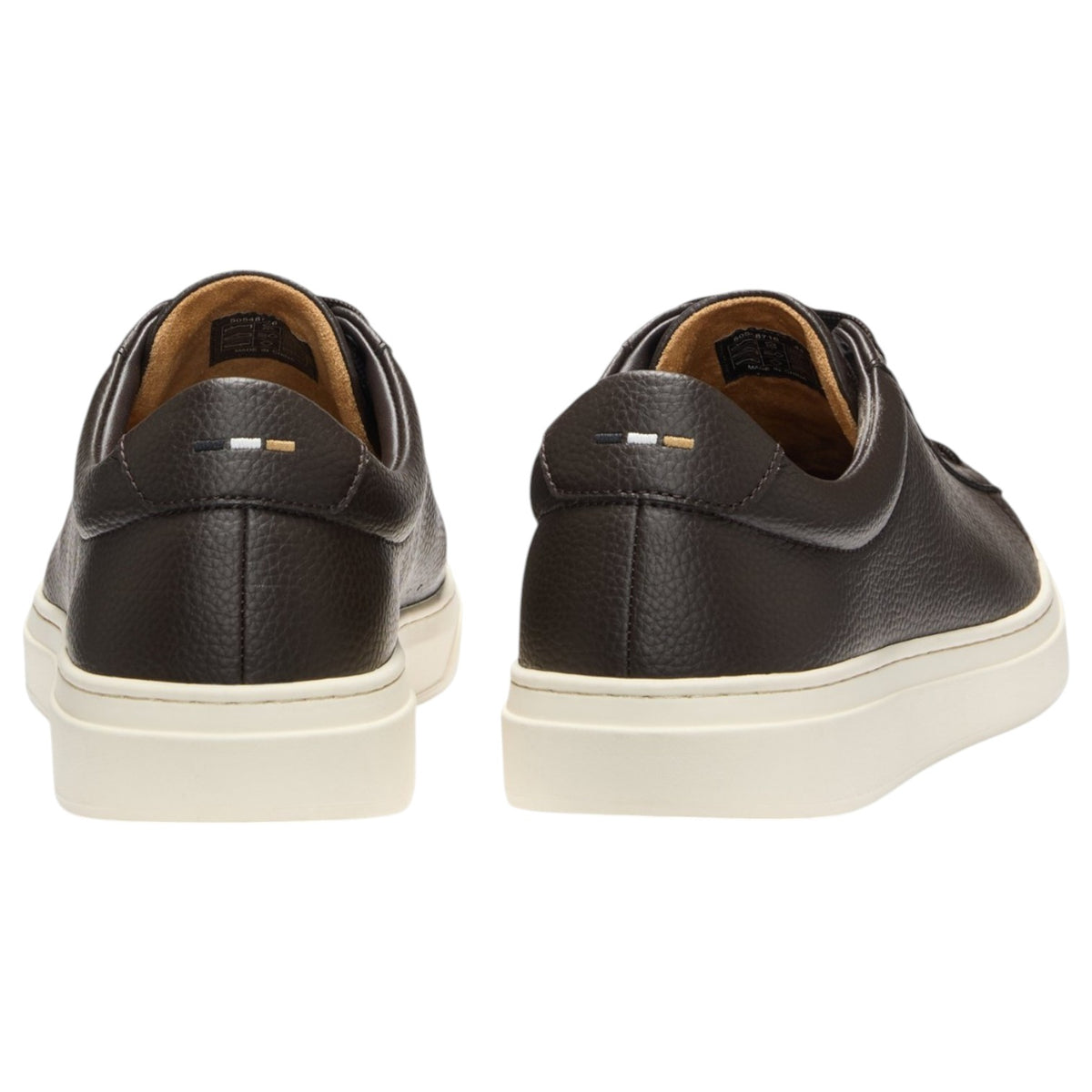 BOSS Men's Kieran Grained-Leather Sneakers with Gold Logo