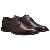 BOSS Men's Derrek Grained Leather Lace-Up Shoes  Dark Brown
