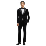 Boss Slim-Fit Tuxedo Jacket In Cotton Velvet