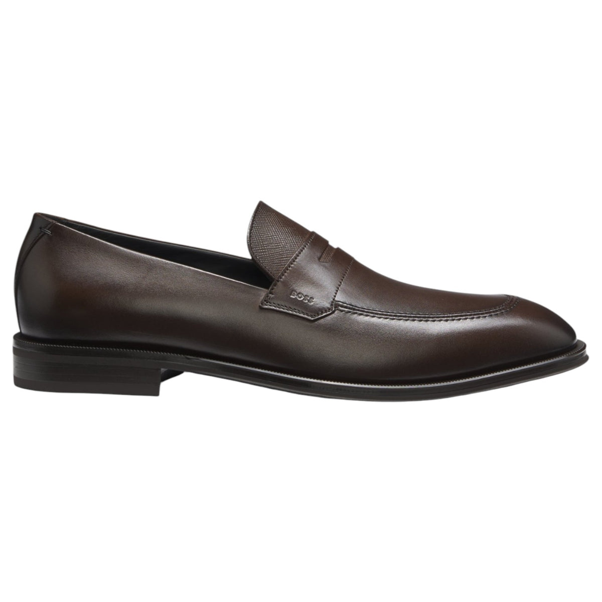 BOSS Leather Loafers With Textured Tongue