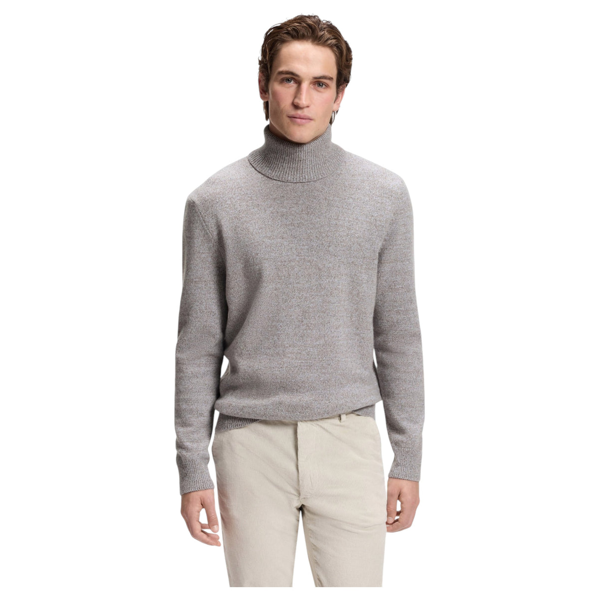 BOSS Men’s Virgin Wool Mouline Knit Rollneck Sweater  50570653