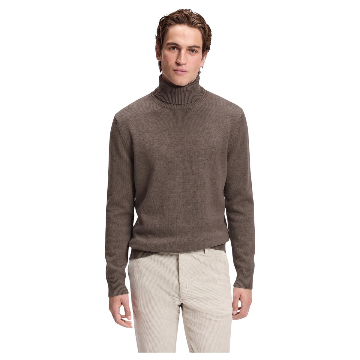 BOSS Men’s Virgin Wool Mouline Knit Rollneck Sweater  50570653