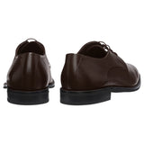 BOSS Men's Derrek Grained Leather Lace-Up Shoes  Dark Brown